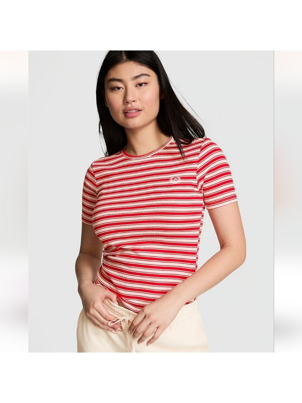 Nwt Victoria Secret Multi Rib Tee - Picture 1 of 5